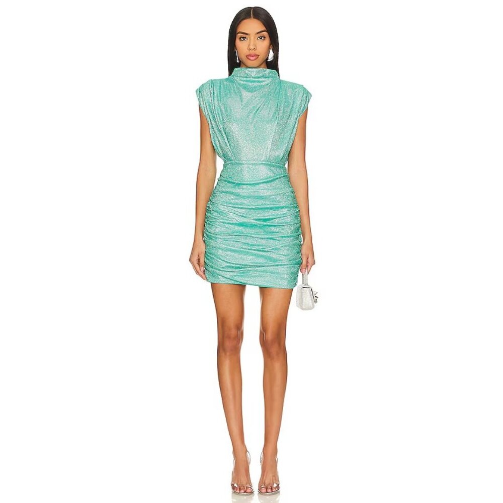 Line & Dot Kaylani Dress in Teal Green